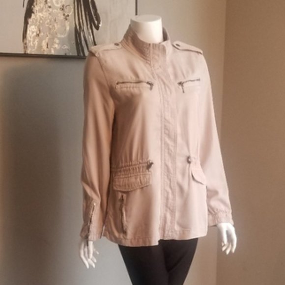 NWT-MAX JEANS UTILITY TENCEL MILITARY SAFARI JACKET - Picture 1 of 3